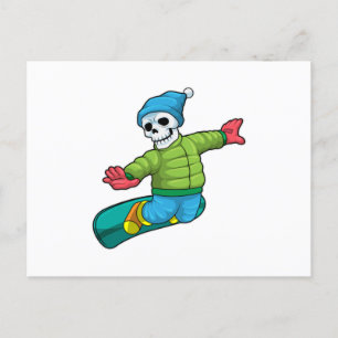 Postal Skeleton como Snowboard con snowboard