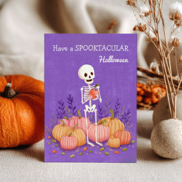 Postal Skeleton con calabazas Halloween Spooktacular