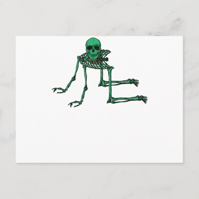 Postal Skeleton Creepy Yoga Skull Bailando (Anverso)