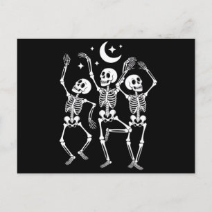 Postal Skeleton Dancing Happy Halloween Fall Skull