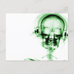 Postal Skeleton de la visión verde de rayos X