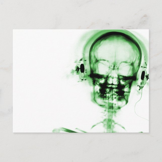 Postal Skeleton de la visión verde de rayos X (Anverso)