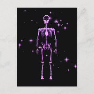 Postal Skeleton de rayo X espumoso - Púrpura claro