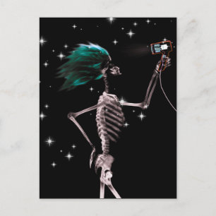 Postal Skeleton de rayos X Vestido - pelo Verde azulado