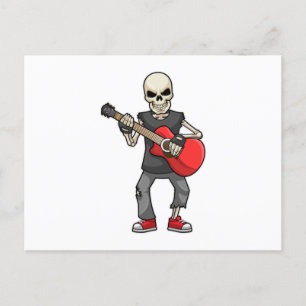 Postal Skeleton en la música con guitarra