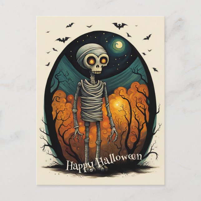 Postal Skeleton Mummy Halloween (Anverso)