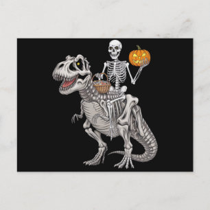 Postal Skeleton Riding Mummy Dinosaur T rex Halloween