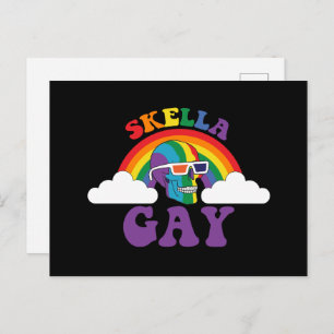 Postal Skeleton Skella Gay Rainbow Pride Mes
