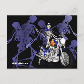 Postal Skeleton Sobre El Chopper - Postcard