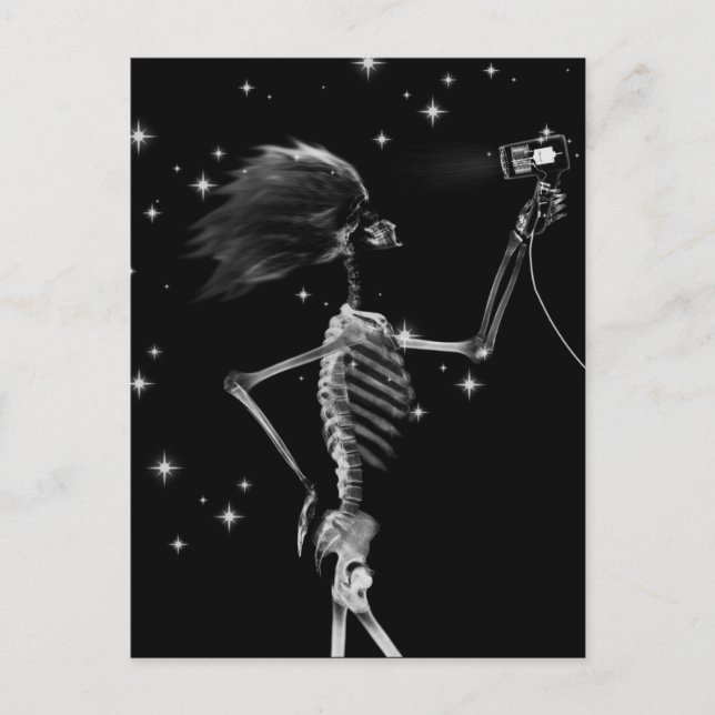 Postal Skeleton X-Ray Vestido - Blanco y negro (Anverso)