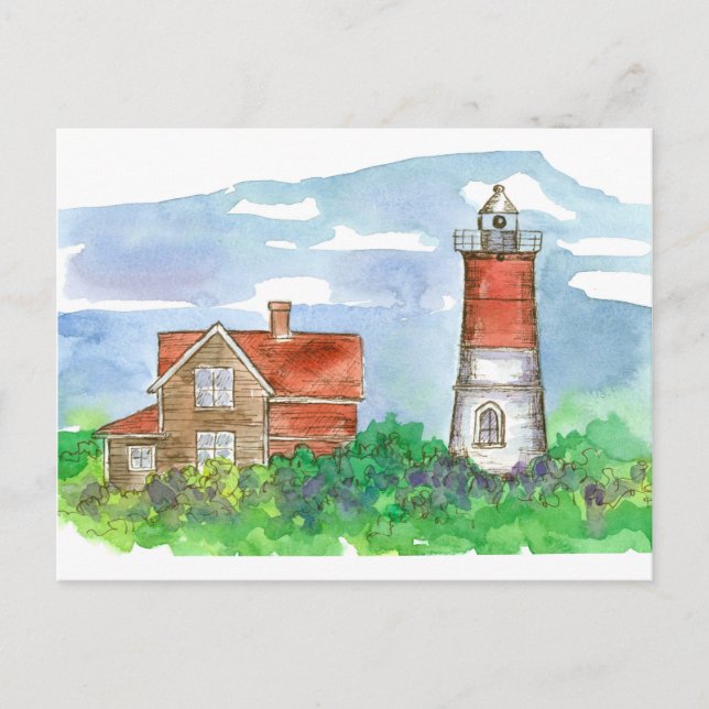Postal Sketch del faro de Cape Cod (Anverso)