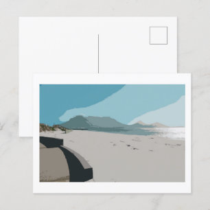 Postal Sketch oceánico de la montaña de la Mesa de Ciudad