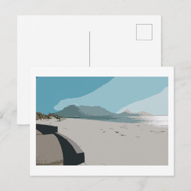 Postal Sketch oceánico de la montaña de la Mesa de Ciudad (Anverso / Reverso)