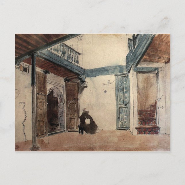 Postal Sketchbook marroquí #1 por Eugène Delacroix (Anverso)