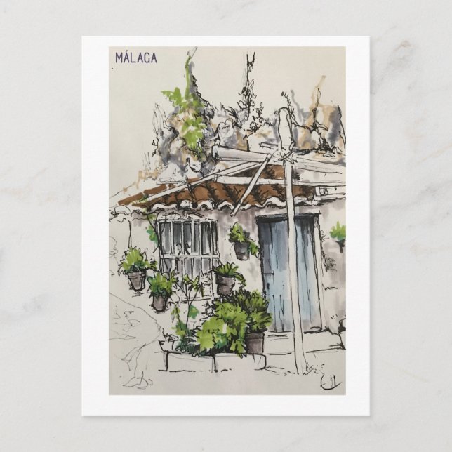 Postal Skethchbook pages. Málaga. Markers (Anverso)