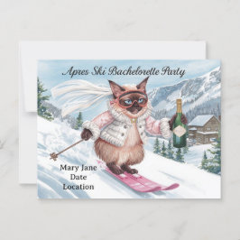 Postal Ski Bachelorette Party para los amantes de los gat