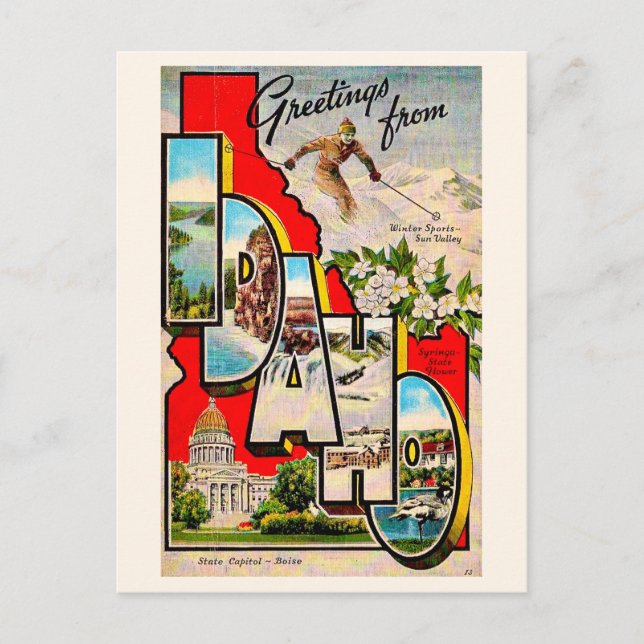 Postal Ski Idaho - Sun Valley Vintage Postcard (Anverso)