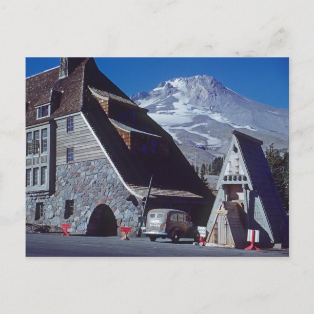 Postal Ski Timberline Lodge Mt Hood Oregon Foto de los añ (Anverso)