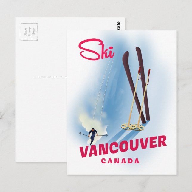Postal Ski Vancouver Canadá (Anverso / Reverso)