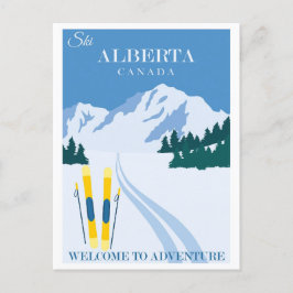 Postal Ski vintage Alberta Canada