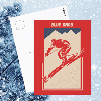 Postal Ski Vintage Pennsylvania Mountain Resort Blue Knob