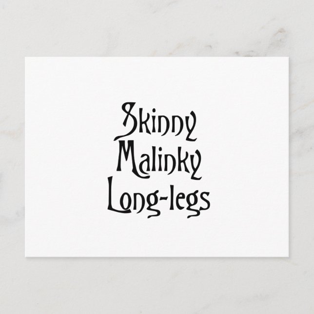 Postal Skinny Malinky Longleg divertido scottish bantant (Anverso)
