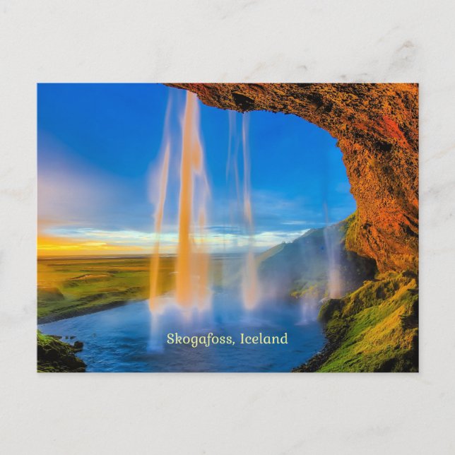 Postal Skogafoss, Islandia (Anverso)