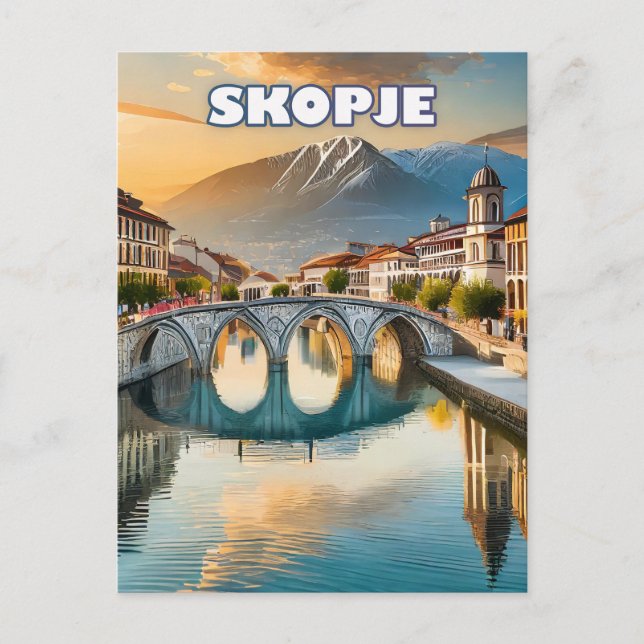 Postal Skopje, cœur vibrant de la Macédoine du Nord (Anverso)
