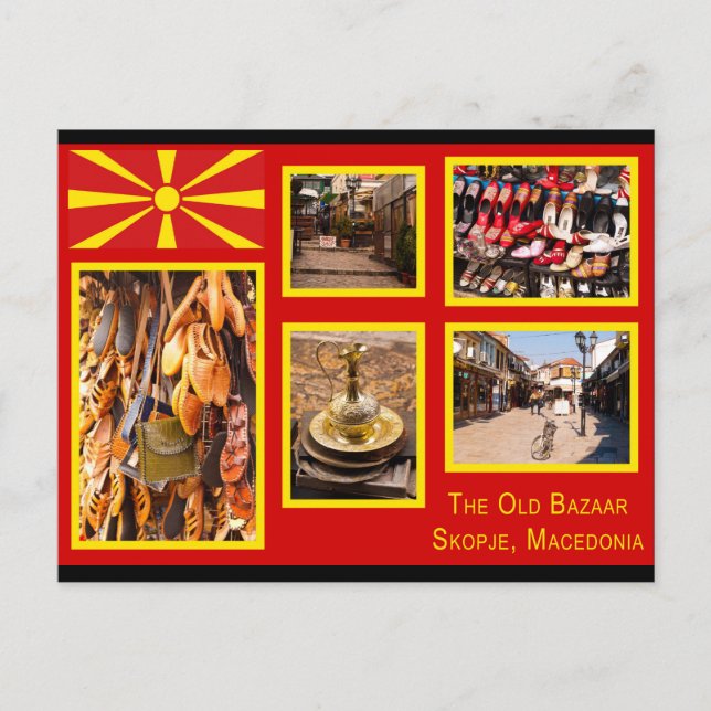 Postal Skopje, el antiguo bazar de Macedonia del Norte (Anverso)