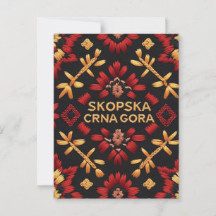 Postal Skopska Crna Gora Embroidery Diseño Tote Bag