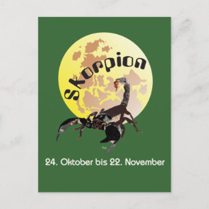 Postal Skorpion 24. Octubre bis 22. Noviembre Postkarte