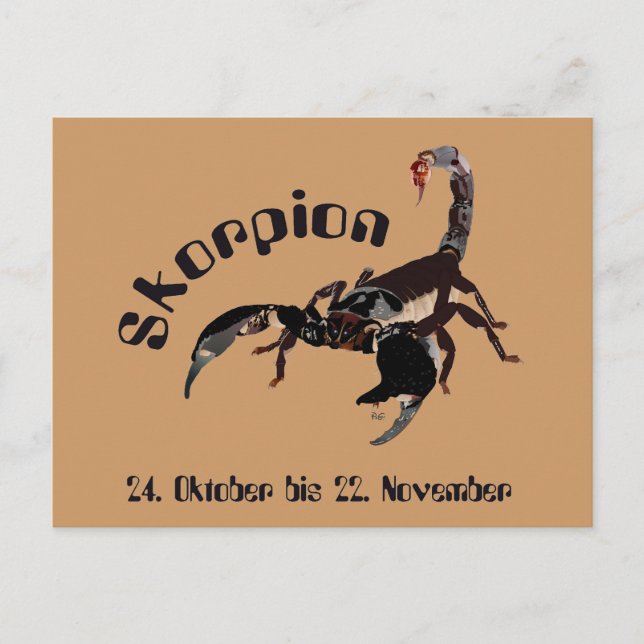 Postal Skorpion Sternzeichen Postkarte (Anverso)