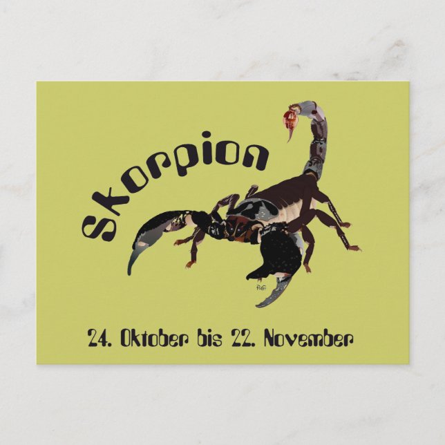 Postal Skorpion Sternzeichen Postkarte (Anverso)