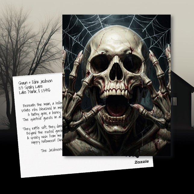 Postal Skull and Bones | Spooky Halloween Greetings (Subido por el creador)