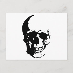 Postal Skull - Arte Metalizado negro y blanco