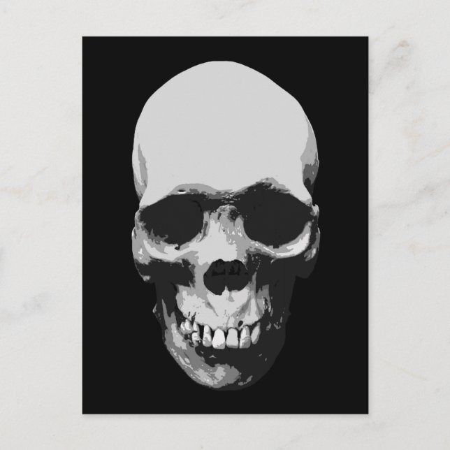 Postal Skull Black & White Pop Art (Anverso)