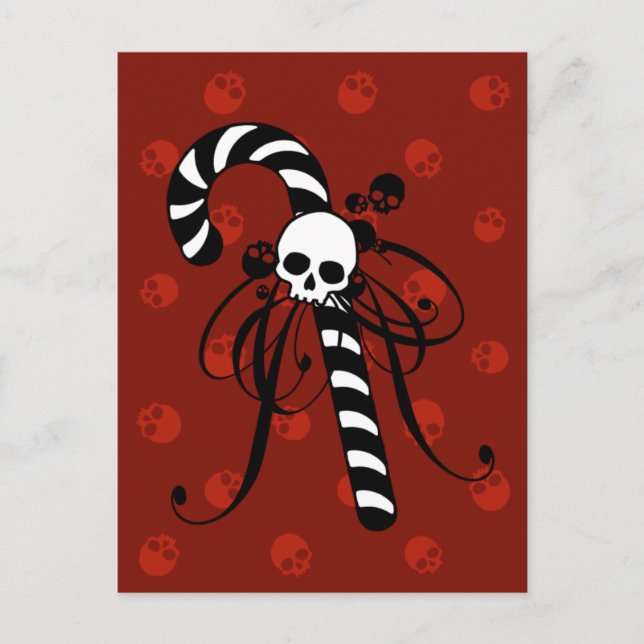 Postal Skull Candy Cane (Anverso)
