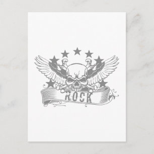 Postal Skull Con Banner De Rock Wings