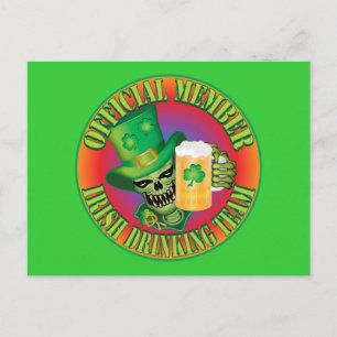 Postal Skull del equipo de bebidas irlandés