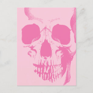 Postal Skull Face Rosa