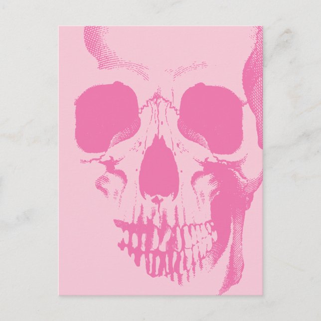 Postal Skull Face Rosa (Anverso)