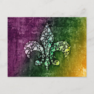 Postal Skull Fleur De Lis