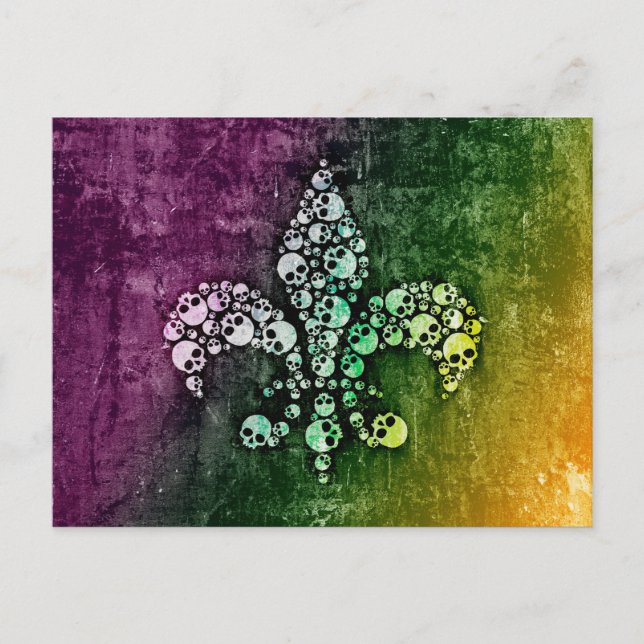 Postal Skull Fleur De Lis (Anverso)
