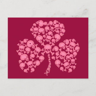 Postal Skulls de Shamrock rosa