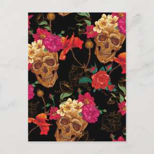 Postal Skulls florales