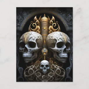 Postal Skulls Gótico de horror gótico arte surrealista