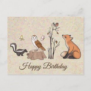 Postal Skunk und Eule Postkarte