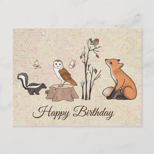 Postal Skunk und Eule Postkarte (Anverso)