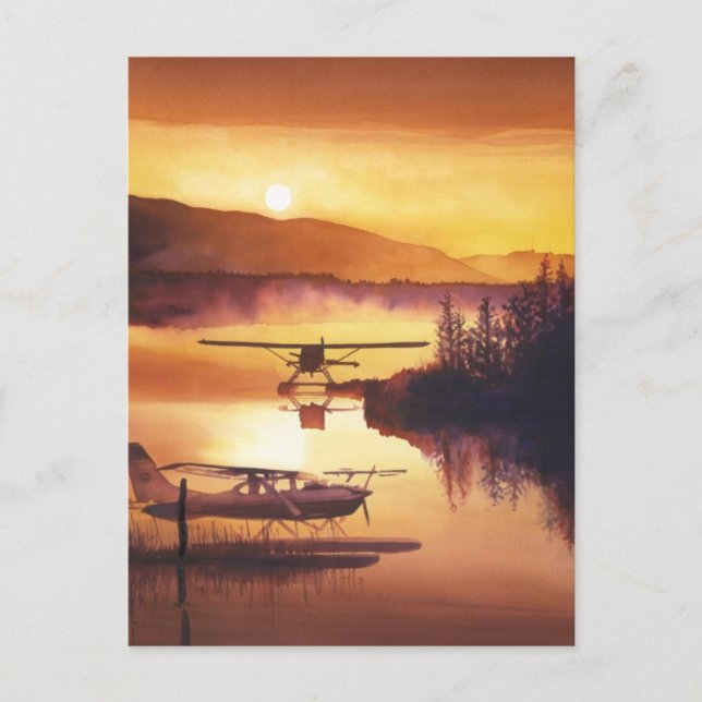 Postal "Sky Harbor" Float Plane Watercolor (Anverso)