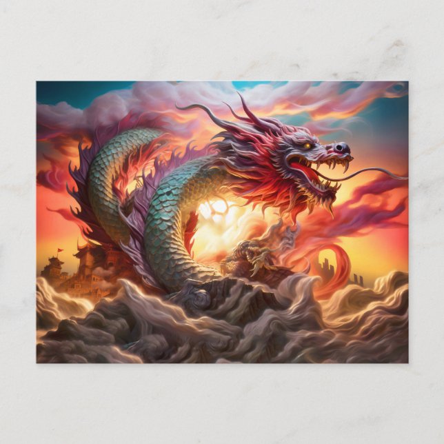 Postal Sky Sovereign – Chinese Airbrush Dragon over Mount (Anverso)